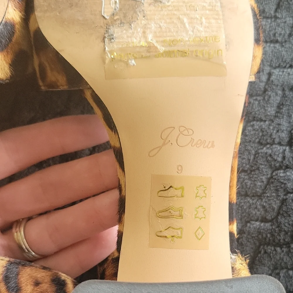 J. Crew | Penny ankle-strap sandals in leopard calf hair